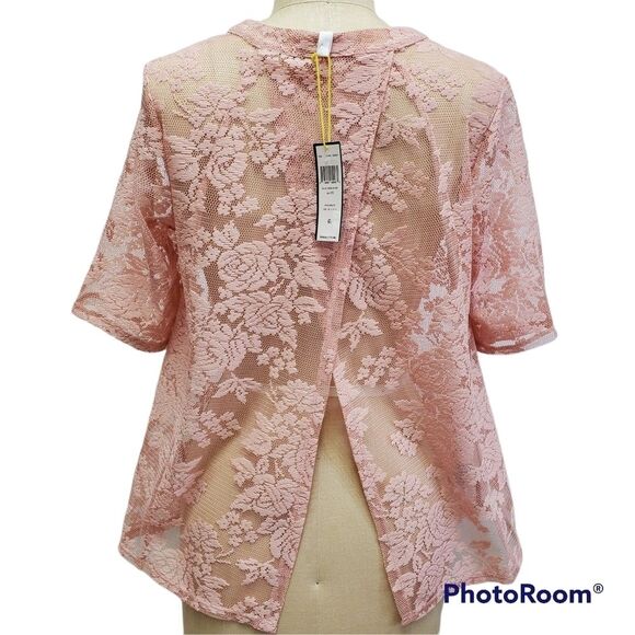 BCBGENERATION Floral Lace Open-back Top Size XSMALL - Picture 5 of 16